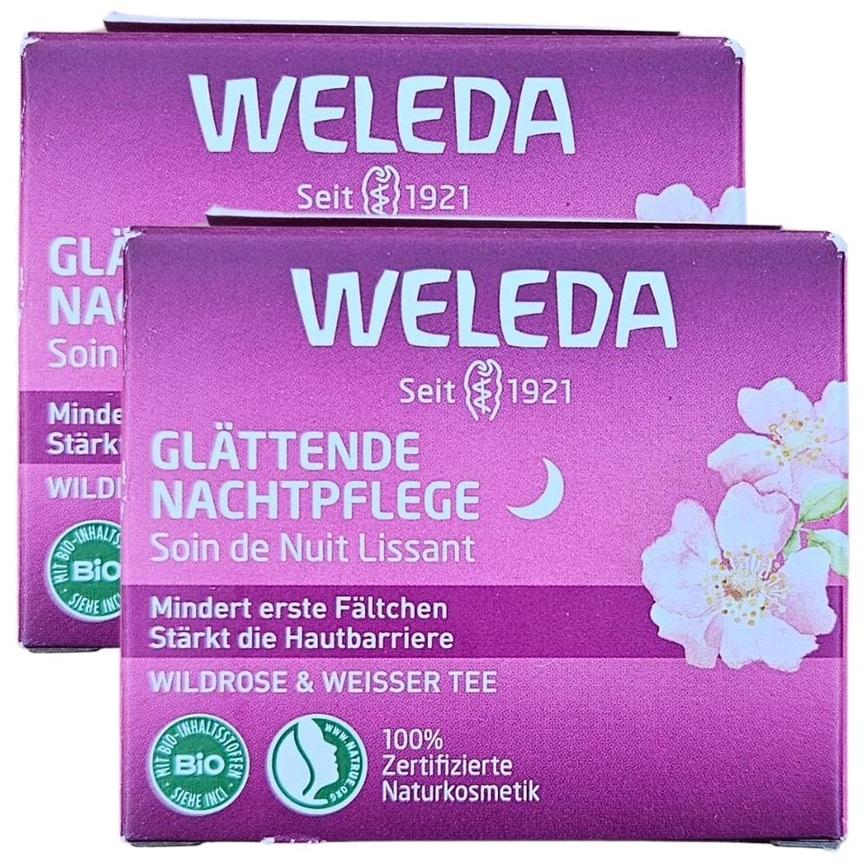 2 x WELEDA Glättende Nachtpflege - Wildrose & Weisser Tee 40ml - Bild 1 von 1