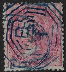 India QV 8a rose, Scott 18/ SG 49, white paper, perf. 14, CV $30 (a5034 - Picture 1 of 3