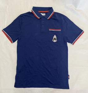 Fright Rags JAWS Movie Polo Shirt Size 2XL Blue Short Sleeve Pocket Runs Small - Picture 1 of 6