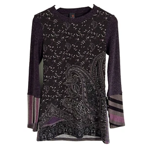 Anac Sweater Size Small Knit Tunic Paisley Artsy Print Long Sleeve Art to Wear * - Picture 1 of 7