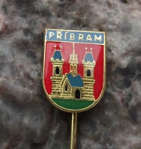 Antique Pribram Czechoslovakia Castle Official Heraldic Crest Shield Pin Badge - Picture 1 of 3