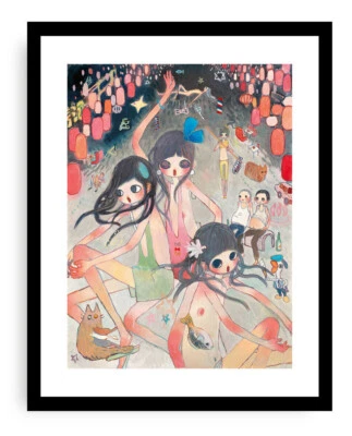Aya Takano - El pez en Beijing, impresión de giclee, póster de arte japonés, decoración asiática Foto 1 de 4