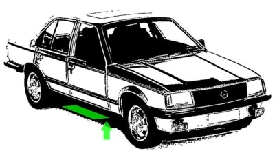 Reparaturblech - Unterbodenblech vorne rechts aussen für Opel Rekord E - Bild 1 von 4