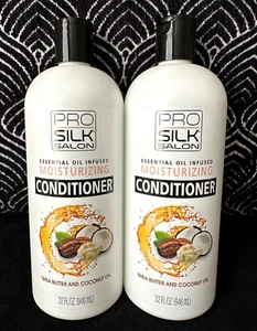 2pk PRO SILK SALON SHEA BUTTER + COCONUT OILS MOISTURIZING CONDITIONER 32oz - Picture 1 of 6