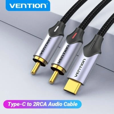 USB Type C to 2 RCA Audio Cable for Speaker Amplifier Laptop Splitter Converter - Image 1 of 4
