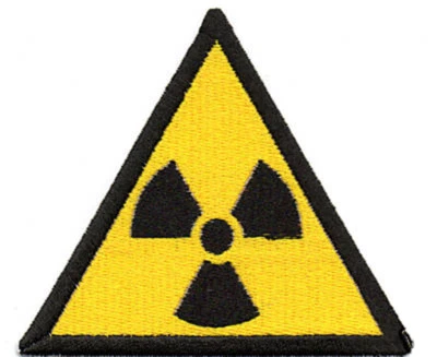 PATCH RICAMO TOPPA RADIOATTIVO RADIOACTIVE RAGGI X NUCLEARE RADIAZIONI DANGER
