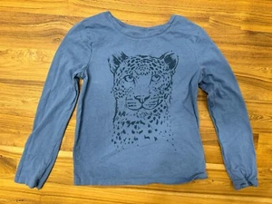 Girls Blue Long Sleeve Gap Kids Cheetah Themed Tshirt. Size S. Ready For Winter - Picture 1 of 3