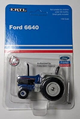 1/64 Ford 6640 Tractor, ROPS, 2WD, New on card - Image 1 of 3