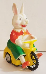 Vintage Easter Bunny Riding 3 Wheeler Friction Toy, Hong Kong, Easter Unliimited - Picture 1 of 10