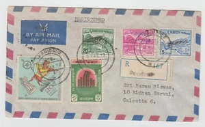 Bangladesh cover 1972 to India, Pakistan stamps used - Picture 1 of 1