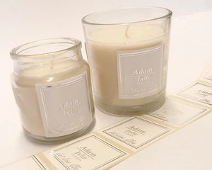 40MM X 40MM PERSONALISED SILVER CANDLE LABEL 'LET LOVE GLOW' WEDDING PARTY - Picture 1 of 1