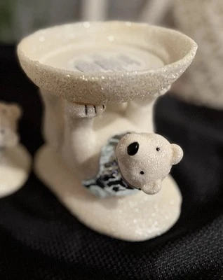 1 Nuevo Pedestal Bath & Body Works 3 Mechas Candelabro Oso Polar Brillo Nieve Foto 1 de 4