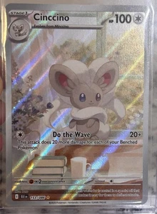 Pokemon Boulon Noir Cinccino Illustration Rare Holo 153/086 Anglais OR COMME NEUF - Photo 1/3