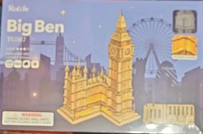 ROLIFE BIG BEN 3D Wooden Puzzle NEW SEALED TG507 String Lights 220 Pieces - Image 1 of 2