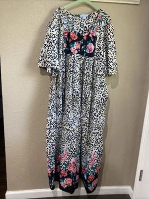 Vestido Only Necessities House Plus 42/44 6X Bolsillo Muumuu Estampado Animal Floral Foto 1 de 4