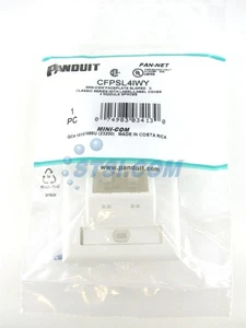 Panduit CFPSL4IWY 4-Port Mini-Com SLOPED Faceplate, Labeled, Off-White ~STSI - Picture 1 of 2