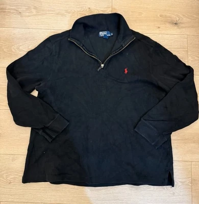 Polo by Ralph Lauren Men’s ¼ Zip Pullover Black Red Pony Logo Size XL – USA - Image 1 of 4