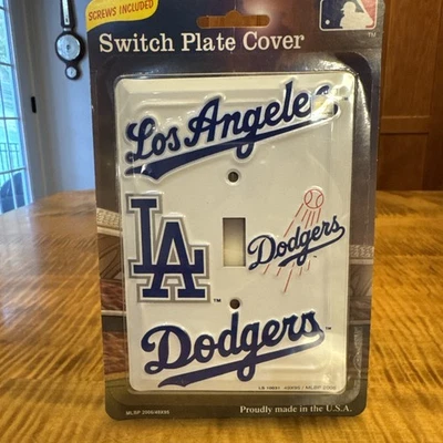 Los Angeles LA Dodgers MLB Aluminum Single Light Switch Wall Plate NEW Old Stock - Image 1 of 3