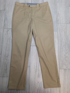 Charles Tyrwhitt Pantalone Uomo 36x33 Cachi Vestibilità Classica Non Ferro Elasticizzato Abito Chino - Foto 1 di 7