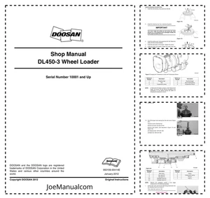 Manual de taller de cargadora de ruedas Doosan DL450-3 10001 en adelante PDF - Imagen 1 de 1