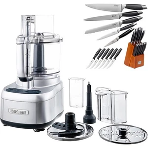 Cuisinart FP-11SV Elemental 11 Cup Food Processor, Silver + 12Pc Knife Block Set - Picture 1 of 10