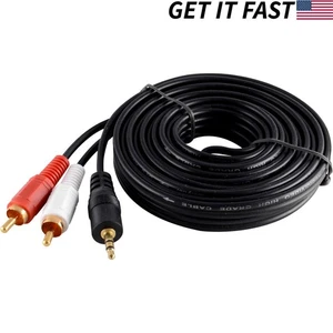 Cable adaptador estéreo auxiliar 16 pies (1/8") 3,5 mm a 2 RCA macho audio Y cable MP3 iPod - Imagen 1 de 1