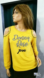 Denny Rose maglia felpa art. 921ND64004 collezione Jeans inverno 2019 sconto 60% - Picture 1 of 4