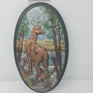 Holland Molds Vintage Ceramic Deer In Woods Stream Wall Decor Hanging Plaque - Picture 1 of 10
