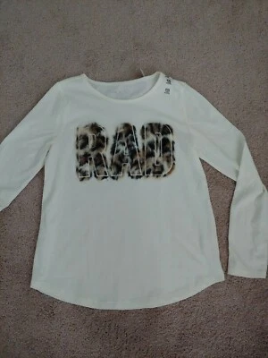 Childrens Place Girls Top sz XXL 16  Ivory RAD faux fur Design Long Sleeve  - Image 1 of 4