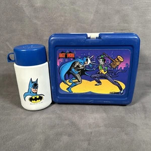 Vintage 1982 Batman Joker Lunch Box w/ Thermos *Read Desc - Picture 1 of 12