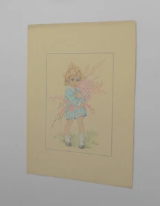 Disegno matita bambina con fiori di pesco accademia delle belle arti milano '30 - Imagen 1 de 2