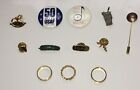 12 Piece Pins and Costume Jewelry Rings Lot