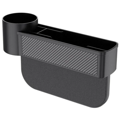 Storage Box Cup Holder Organizer Pocket Carbon Fiber Look Fit For Car Seat Gap - Image 1 of 4