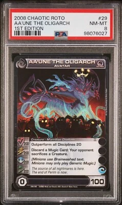 PSA 8 AA'UNE THE OLIGARCH - Medium E - Max C & W - Ultra Rare Chaotic Card - Image 1 of 2
