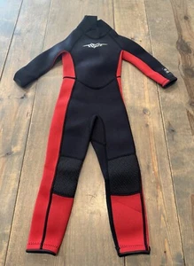 SeaSkin Wet Suits 3MM Boy’s Long Sleeve Neoprene Swim Suit Black & Red Zip Up 2 - Picture 1 of 11