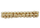 Vtg Brooch Bar Pin Pearls Faux Gold Tone Holiday 2.5”x.0.5” Unsigned 40s 50s 60s