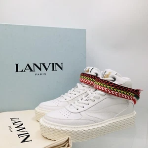 Lanvin Curbies 2 - White Leather High Top Men’s Sneakers Size EU 41 US 8 M - Picture 1 of 17