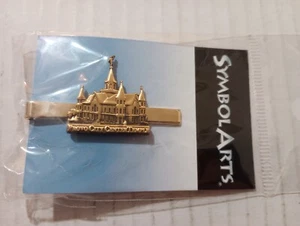 Provo City Center Utah Temple Tie Clip Clasp LDS Mormon Symbol Arts Gold Tone - Picture 1 of 5