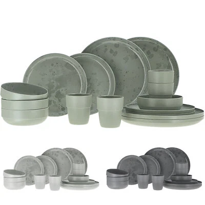 TRAVELLIFE Melamin Geschirr Set Palma Camping Reise Keramik Optik 16 teilig - Bild 1 von 4