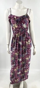Mimi Chica Maxi Dress Size Medium Purple Flounce Smocked Waist Long Womens - Picture 1 of 5