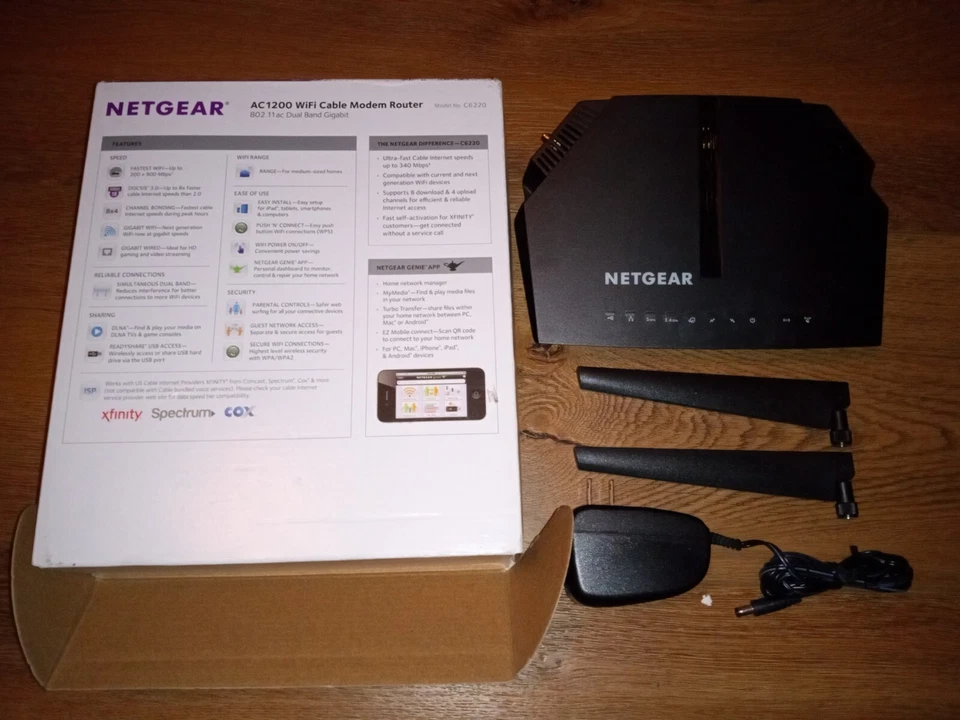 NETGEAR C6220 AC1200 Dual-Band WiFi Cable Modem Router  - Image 1 of 1