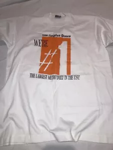 Vintage anni '90 LA Times grande taglia L logo anteriore bianco punto singolo schermo stelle migliori - Foto 1 di 4