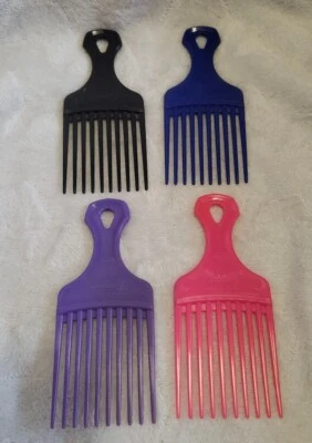 "Lote de 4 peines de plástico para levantar el cabello de dientes anchos selección EE. UU. 5"" sueltos nuevos sin usar" Foto 1 de 4