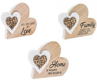 Wooden Laser Cut  Double Heart Plaques House Decor Family Home Love Gifts