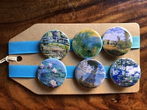Claude Monet Artist - Button Pin Badge Set - Impressionism, Art, Lily Pads - Picture 1 of 3