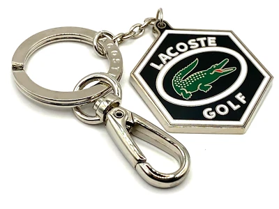 LLAVERO LACOSTE LLAVERO Dije Esmalte Vintage L24 GOLF Slg 18 Negro NUEVO