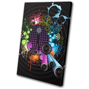 DJ Club Abstract SINGLE CANVAS WALL ART Picture Print VA - Picture 1 of 1