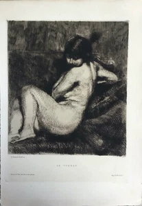 "LE TURBAN" (The Feathered Turban), Albert Besnard, French, Original Print, 1901 - Foto 1 di 4