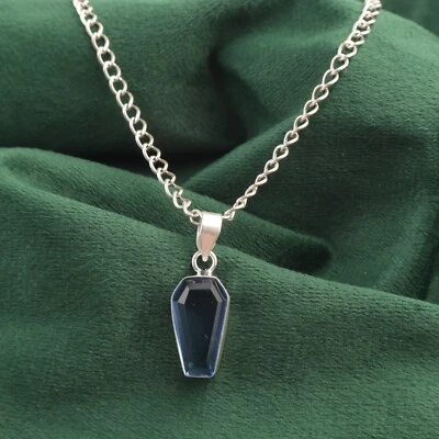 Tanzanite Gemstone Indian Handmade Jewelry 925 Sterling Silver Pendant For Girls - Image 1 of 4