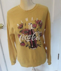 Coca Cola "Always" Mustard Yellow Sweatshirt size M - Picture 1 of 3